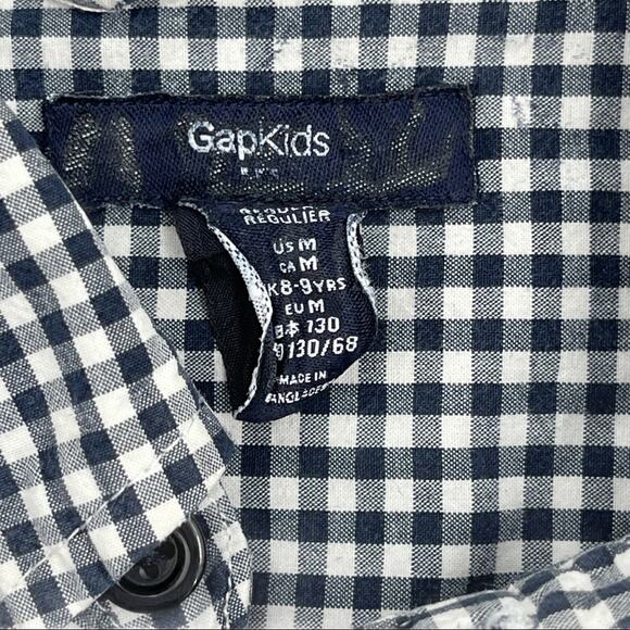 Gap Factory Kids Gingham Button Down Shirt Size M - Picture 5 of 6